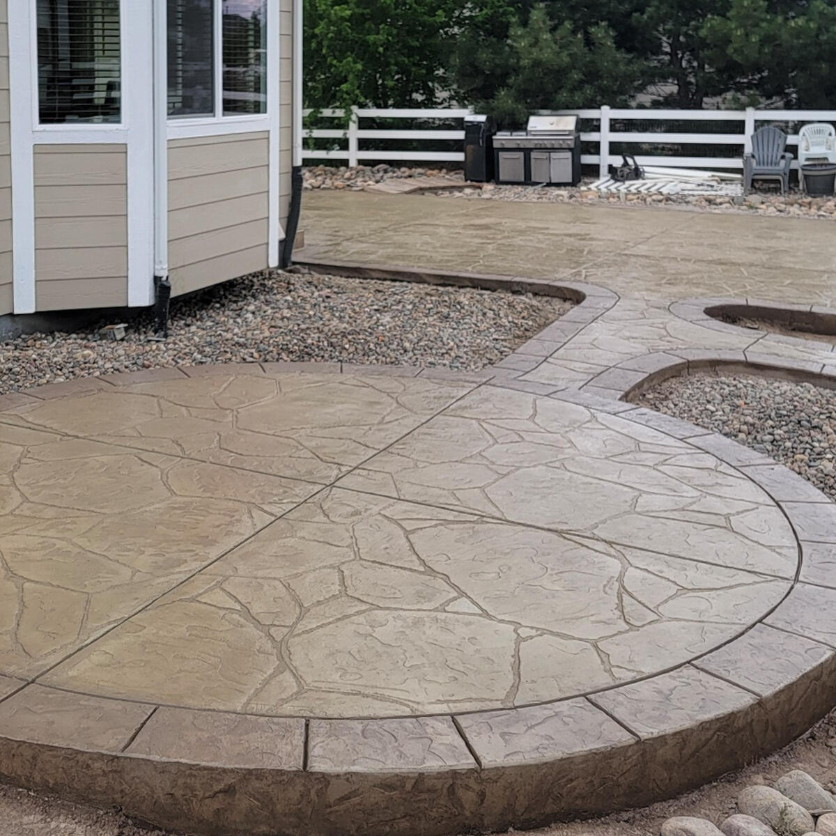 Stamped concrete patio by Schroeder Construction LLC — Teller County Colorado